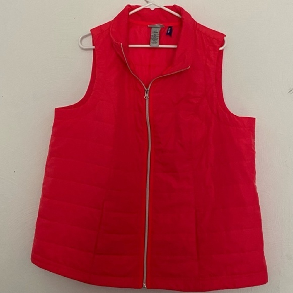 Catherines Vest Size 1XWP‎ Petite Women’s Orange Full Zip Polyester